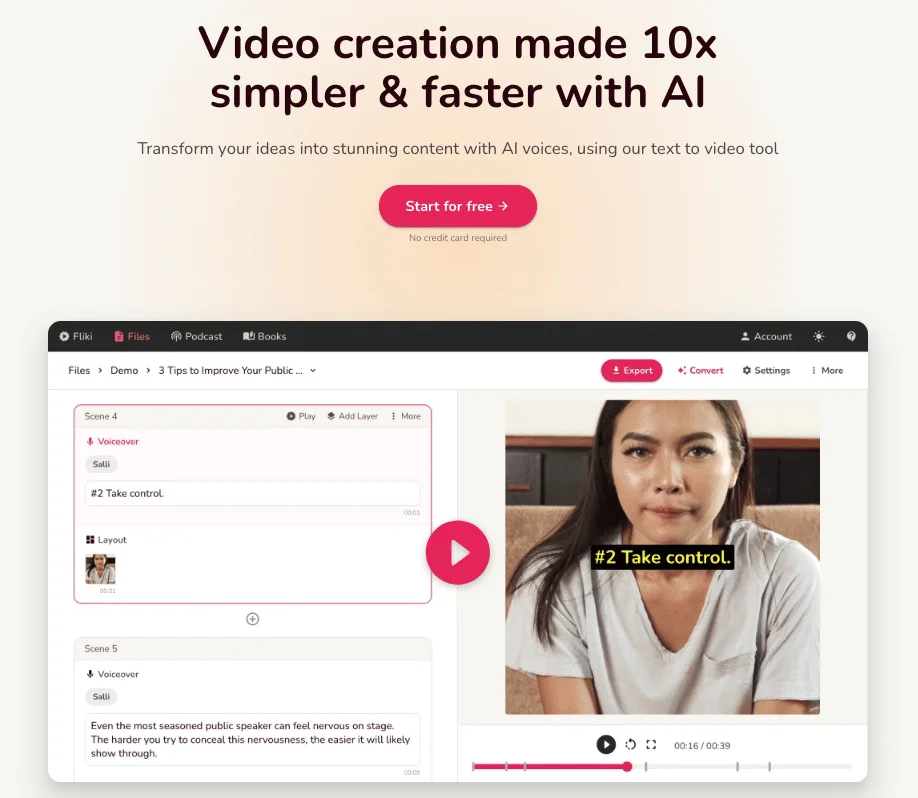 Fliki AI video creation text-to-video tool