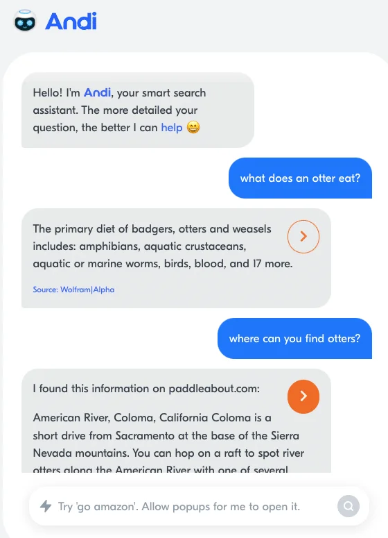 Andi: intelligent search assistant