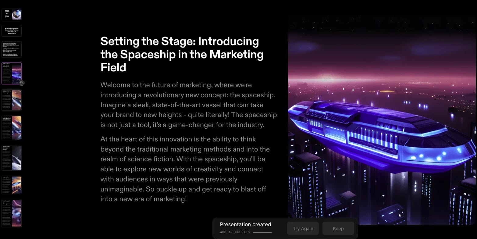 Spaceship marketing innovation futuristic concept