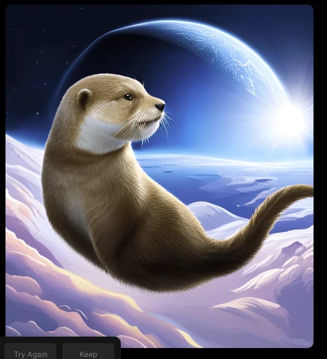 Otter floating space planet earth