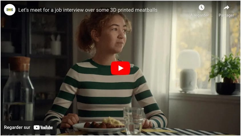 Femme entretien embauche boulettes imprimées 3D