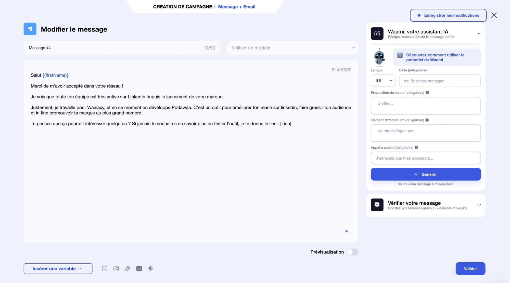 Techniques de prospection : Exemple de message LinkedIn.