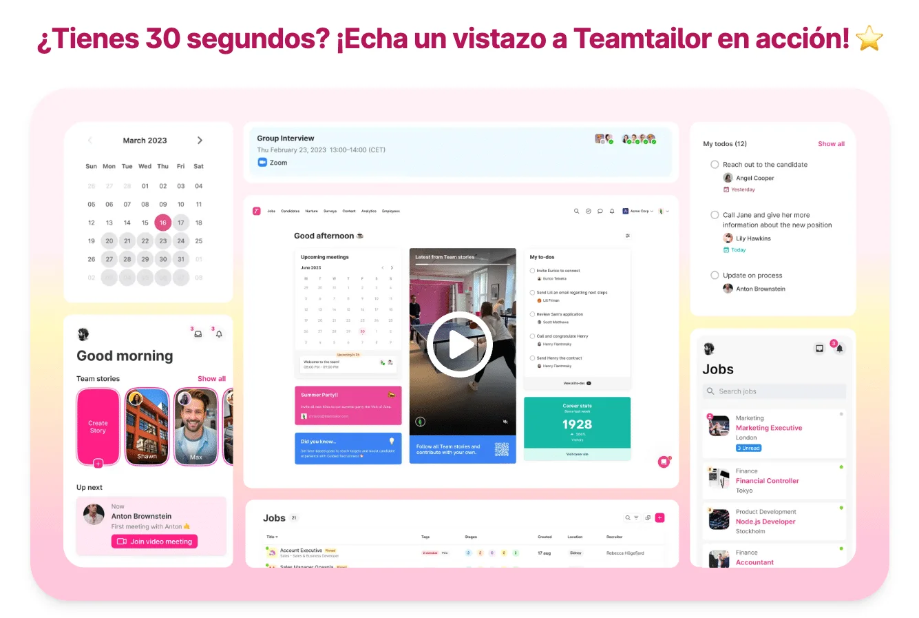 TeamTailor plateforme recrutement interface
