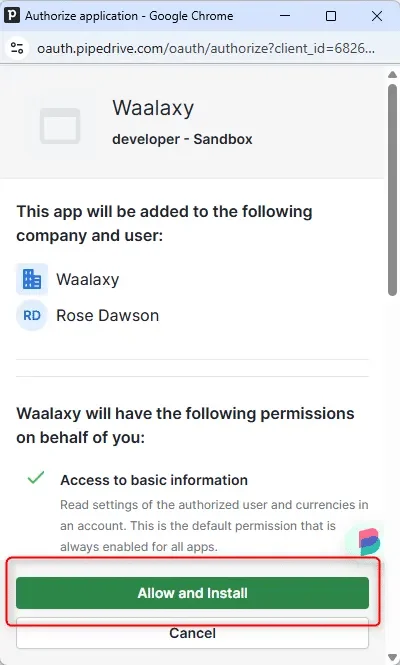 synchronize Waalaxy with Pipedrive