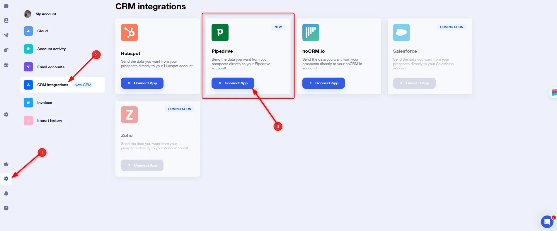 synchroniser Waalaxy avec Pipedrive