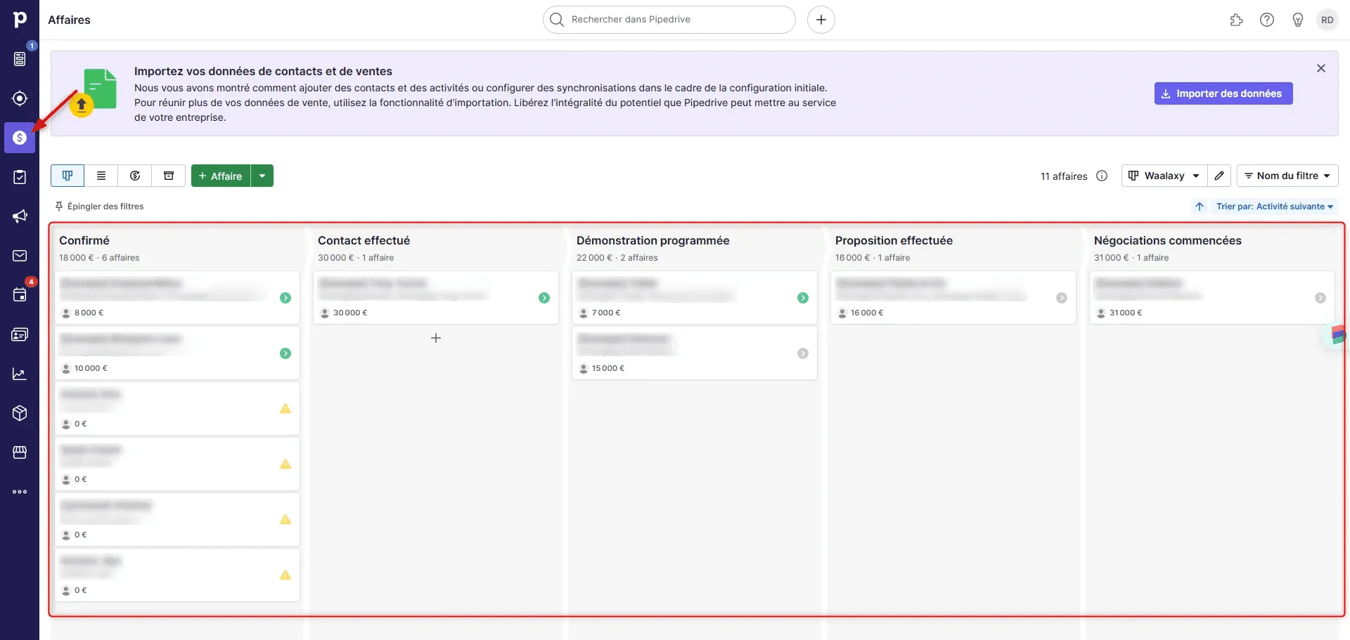 Pipedrive Business tab