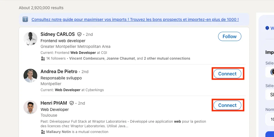 Send connection requests on LinkedIn.