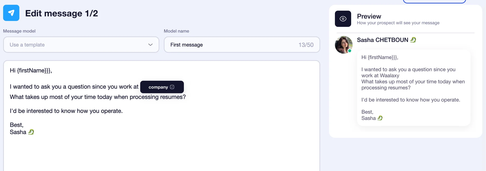 niche marketing strategy waalaxy message