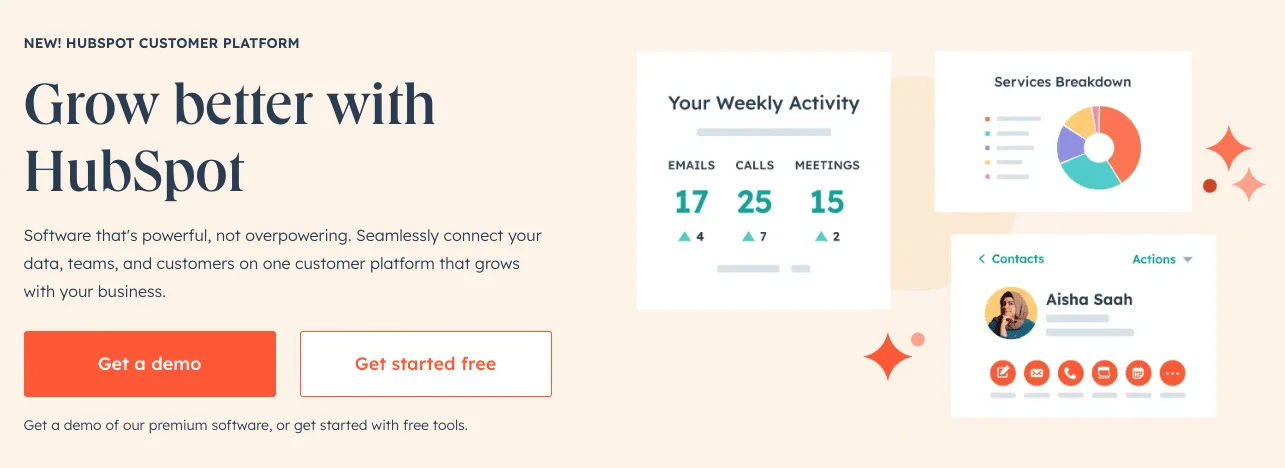 HubSpot customer platform dashboard demo