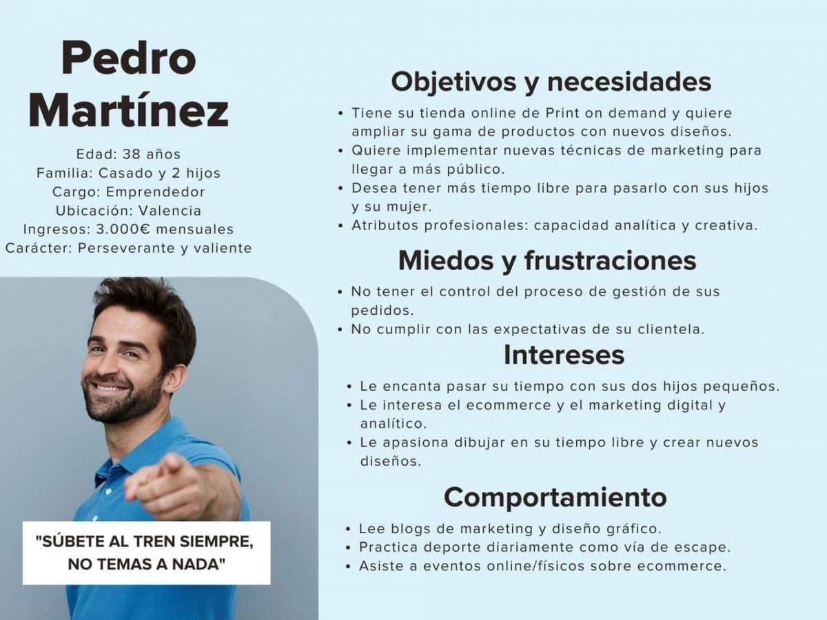 Pedro Martinez persona ecommerce entrepreneur