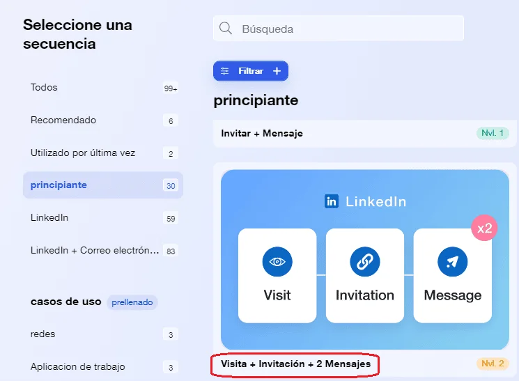 Séquence prospection LinkedIn Waalaxy