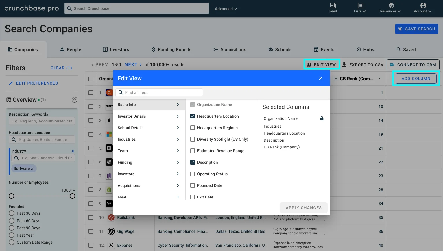 Navigating Crunchbase Pro – Crunchbase | Knowledge Center