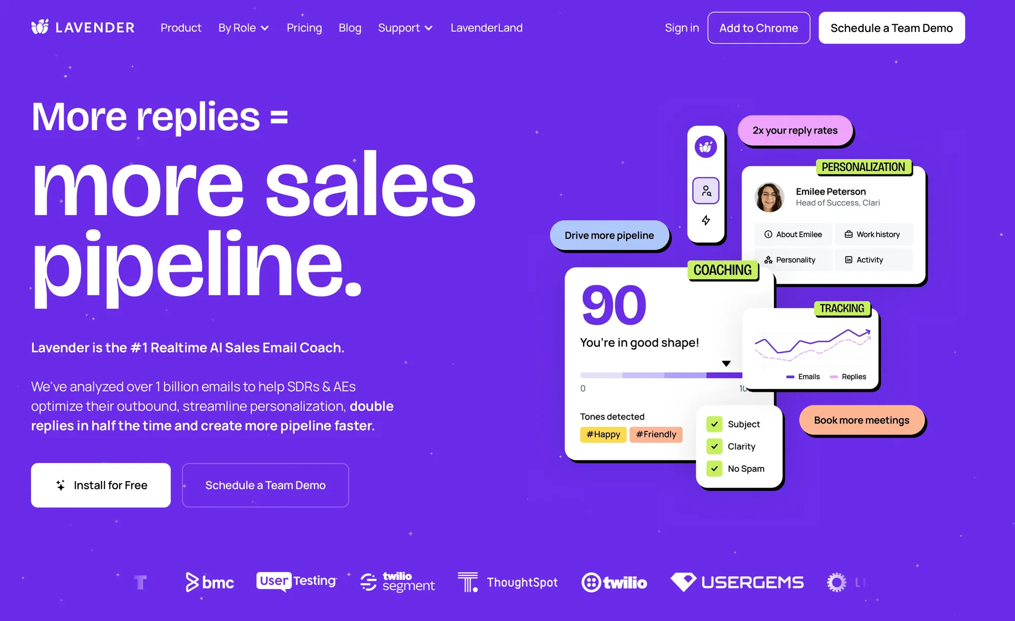Lavender.ai coach emails commerciaux IA
