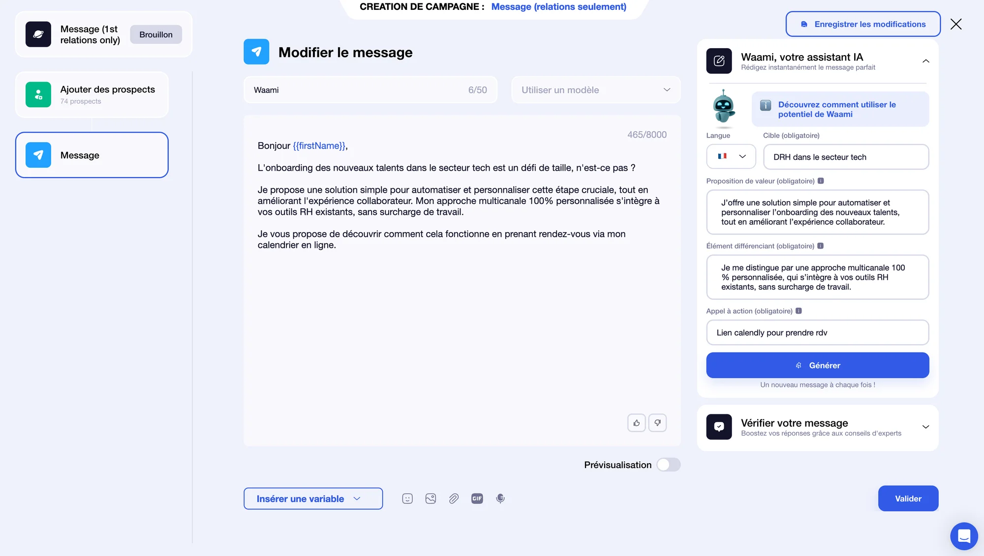 personnalisation de message prospection commerciale