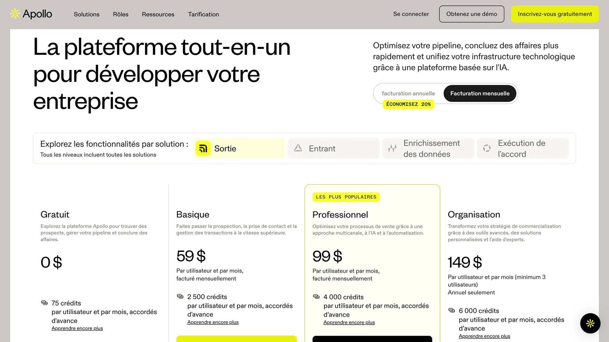 prix apollo io