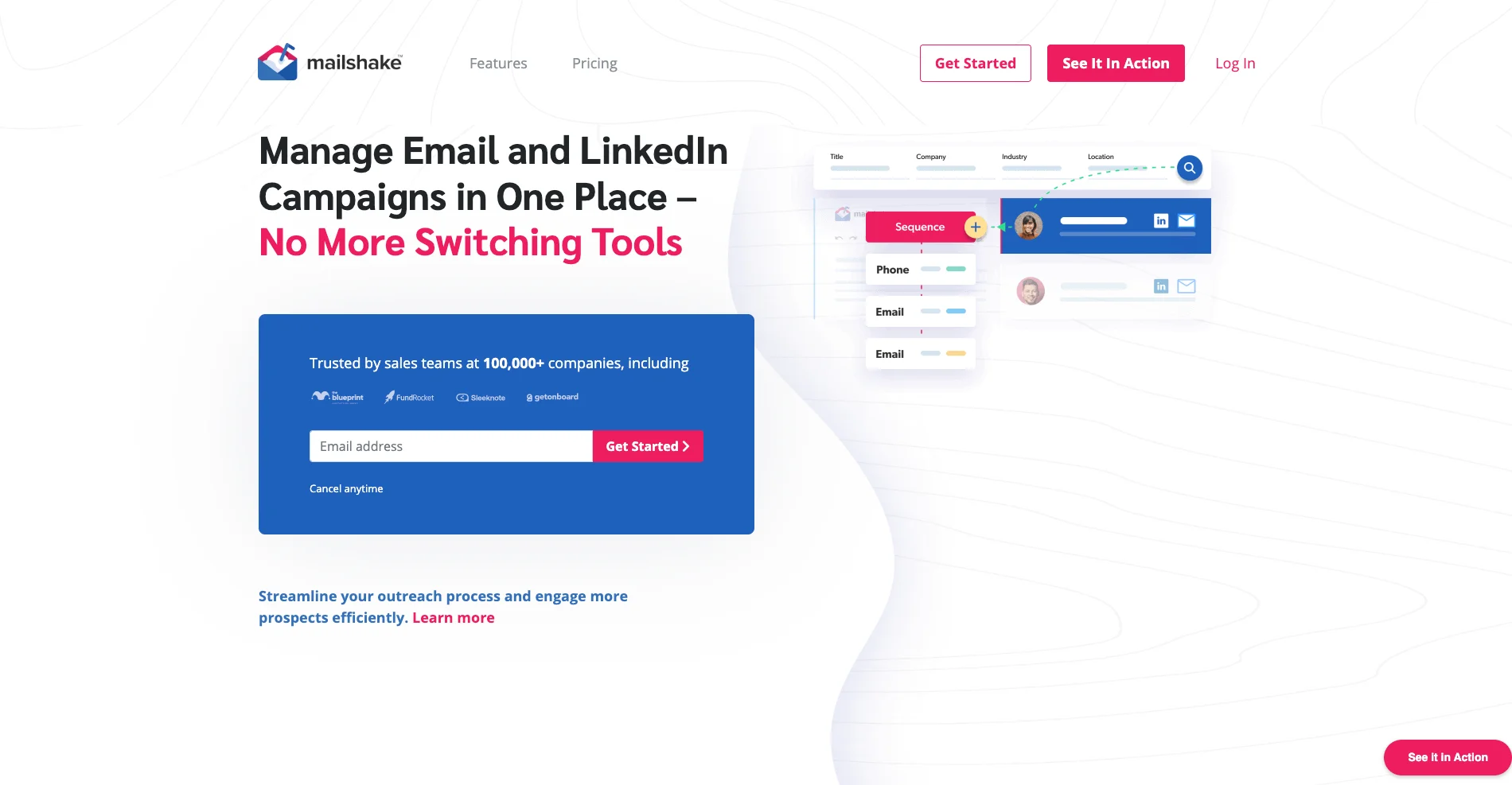 Mailshake prospecting data tool