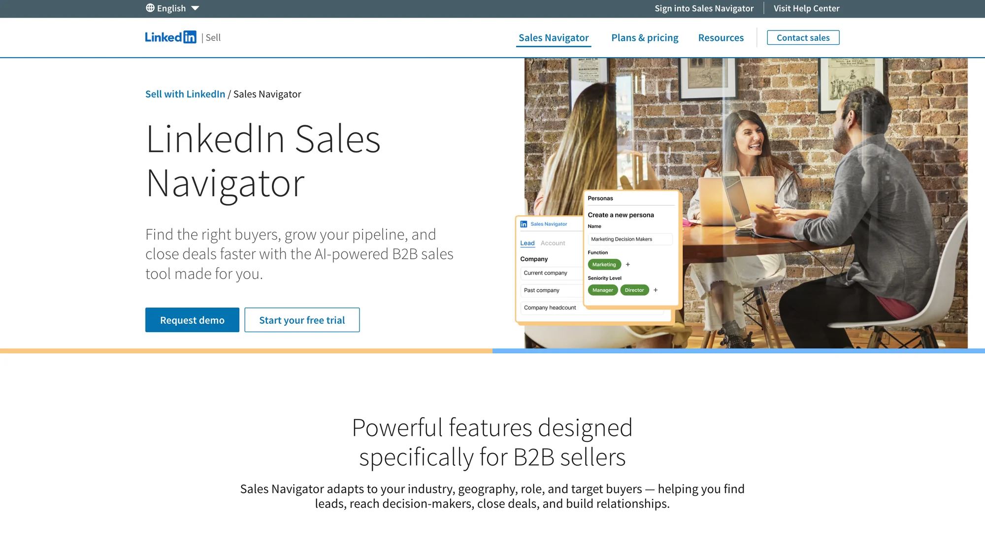 LinkedIn Sales Navigator sales prospection tool