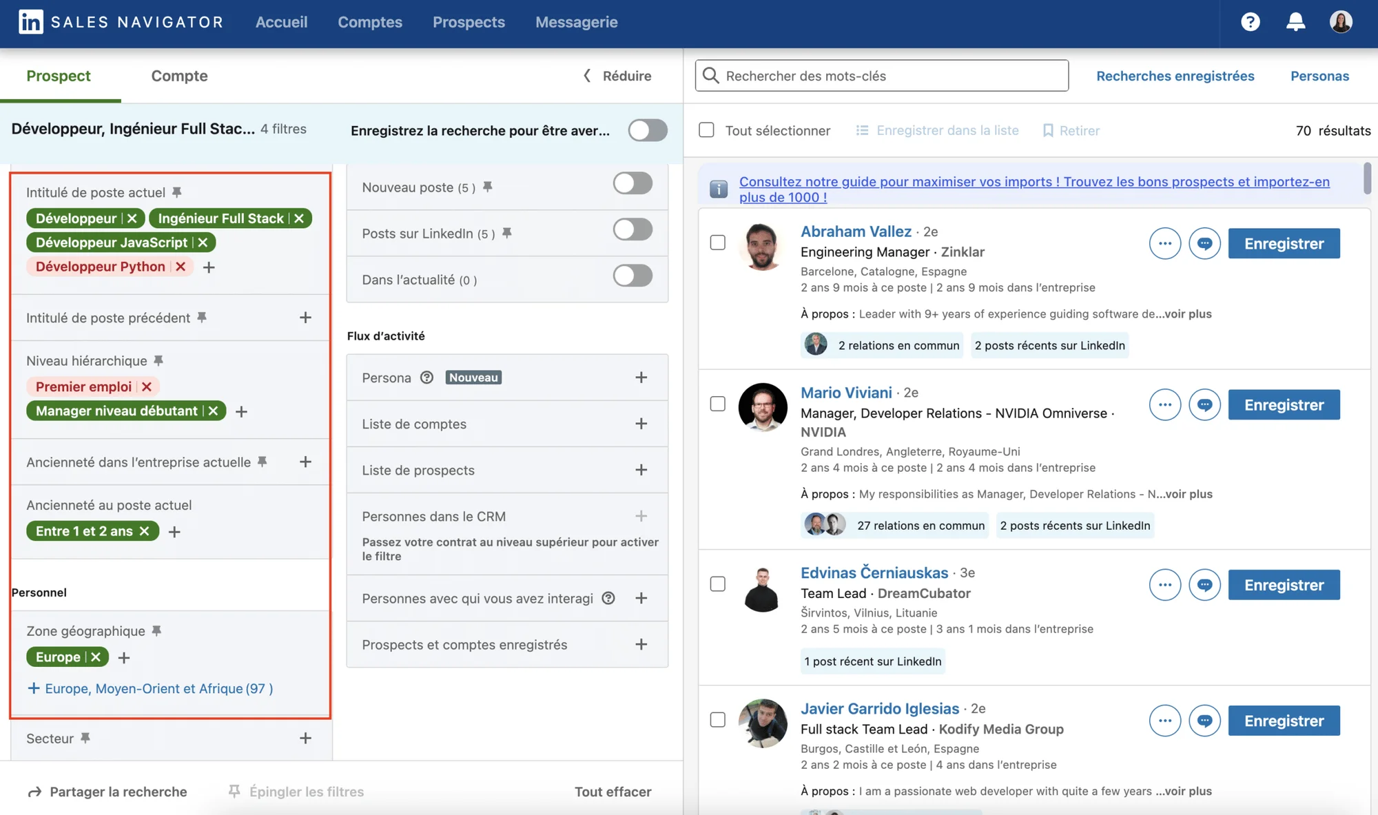 LinkedIn pour votre équipe de vente