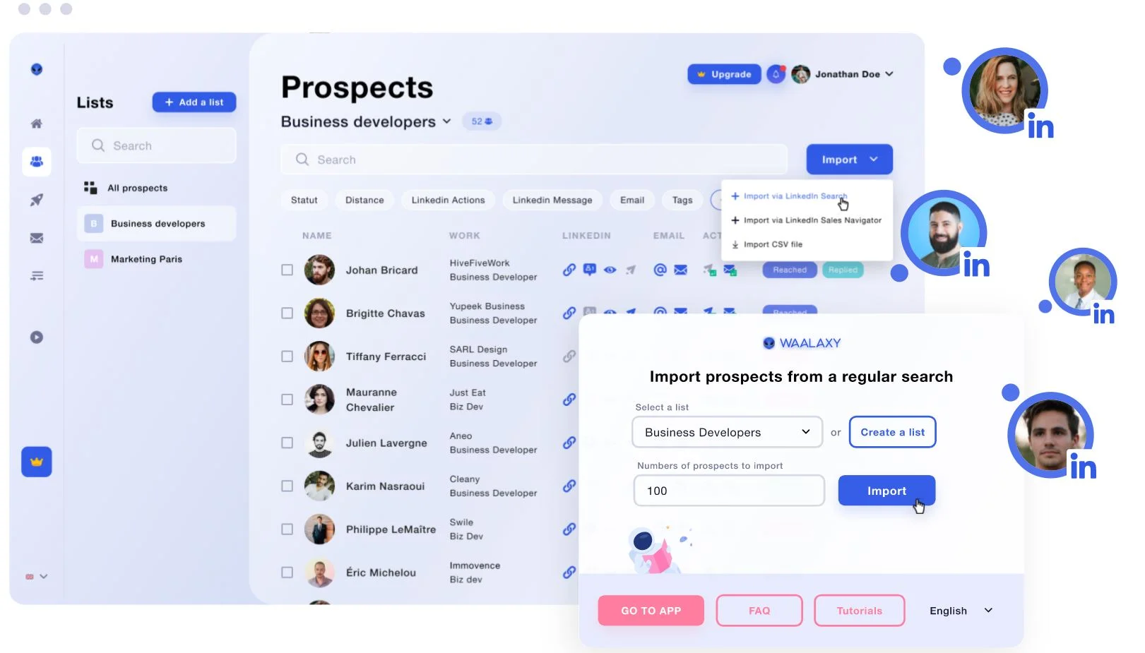 Waalaxy : un outil de prospection automatique sur LinkedIn et par email