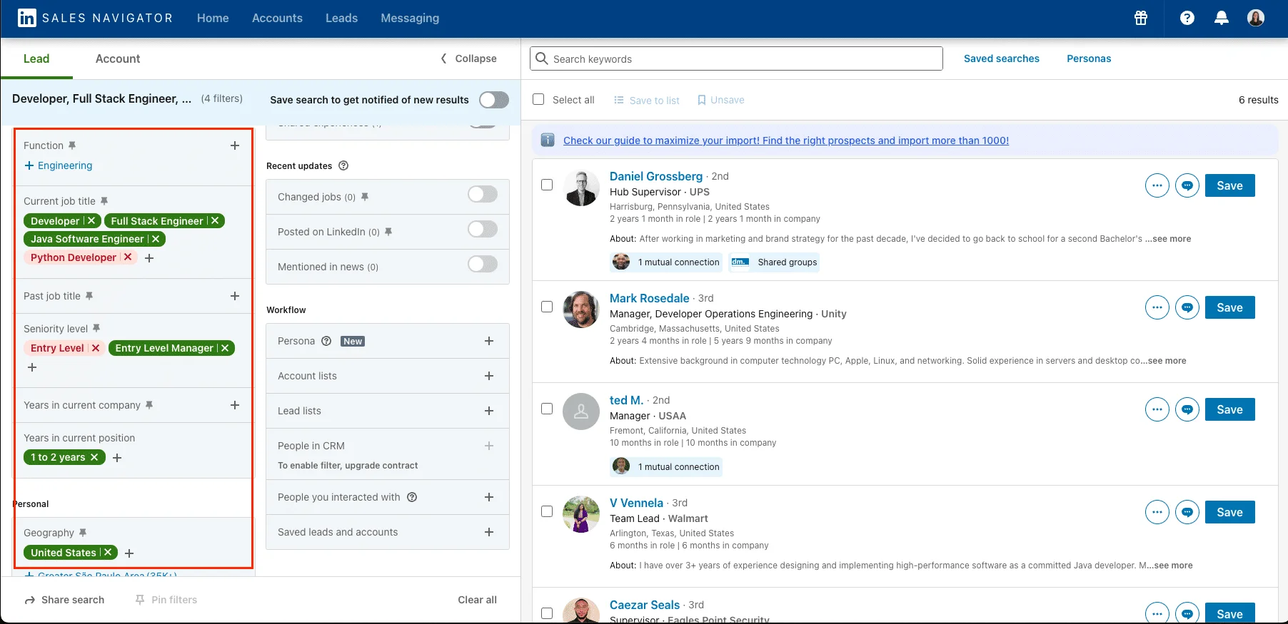 LinkedIn para a equipa de vendas