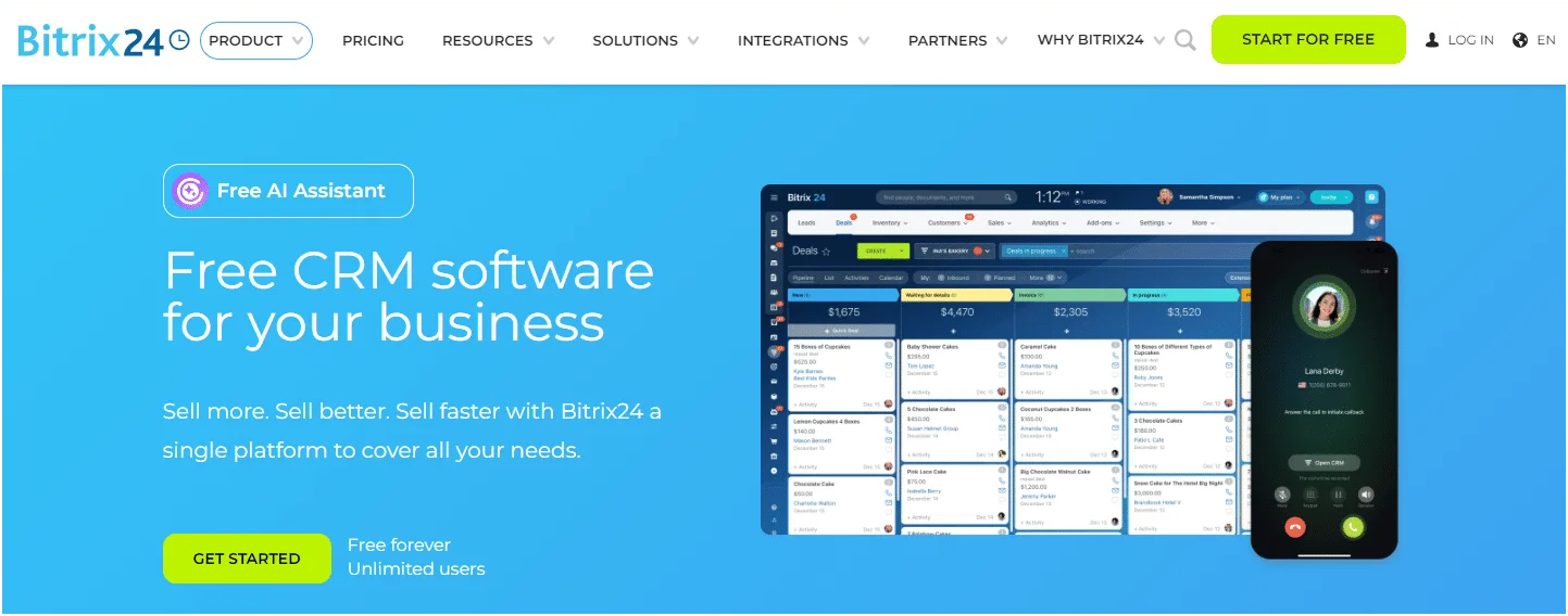 CRM Bitrix24 gratuito