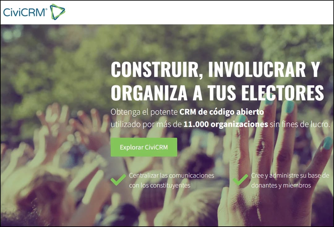 CiviCRM plataforma gestión electores organizaciones