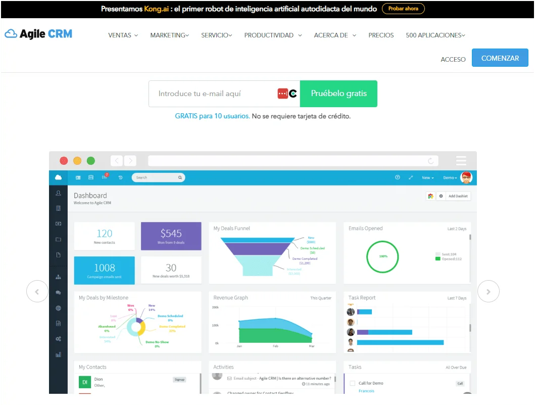 Agile CRM gratuitos