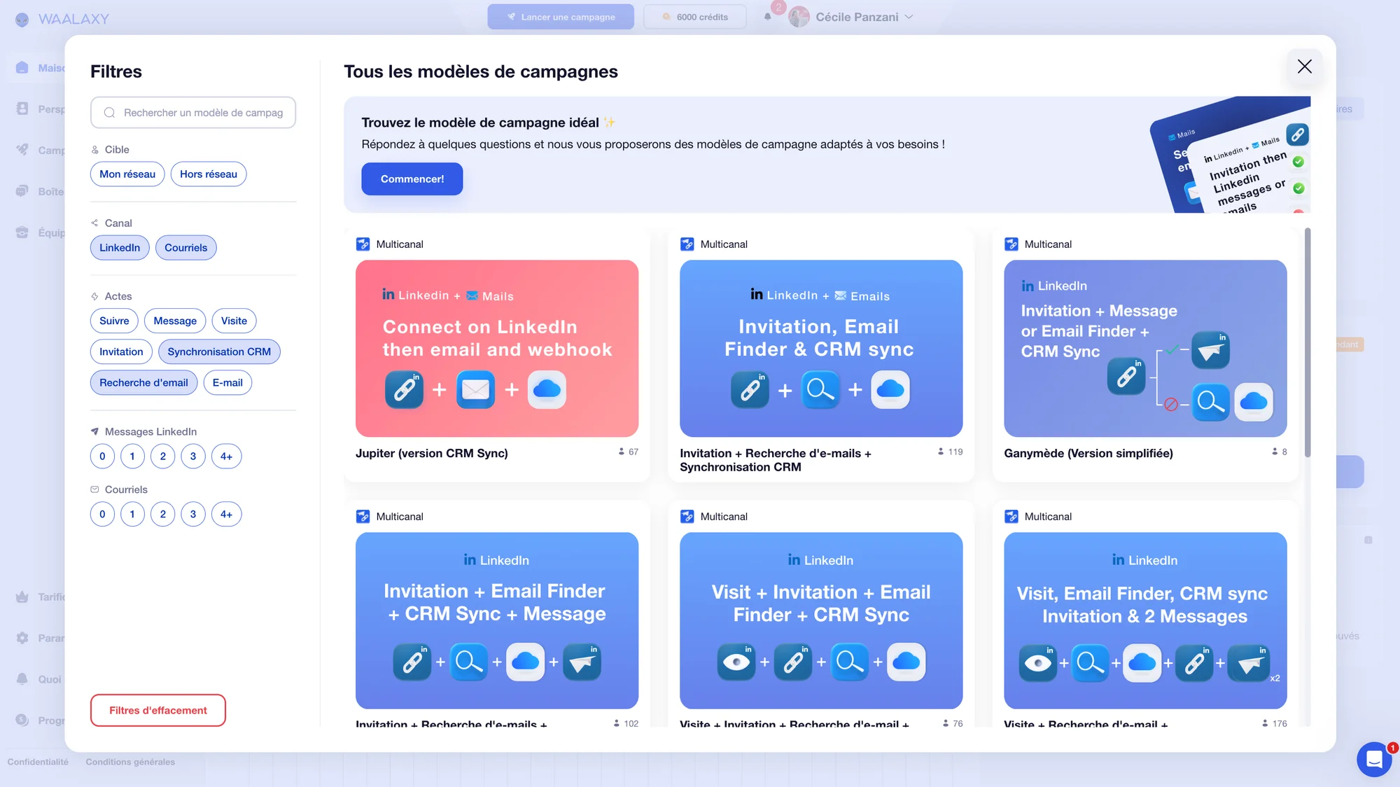 choisissez votre campagne pour l'alignement