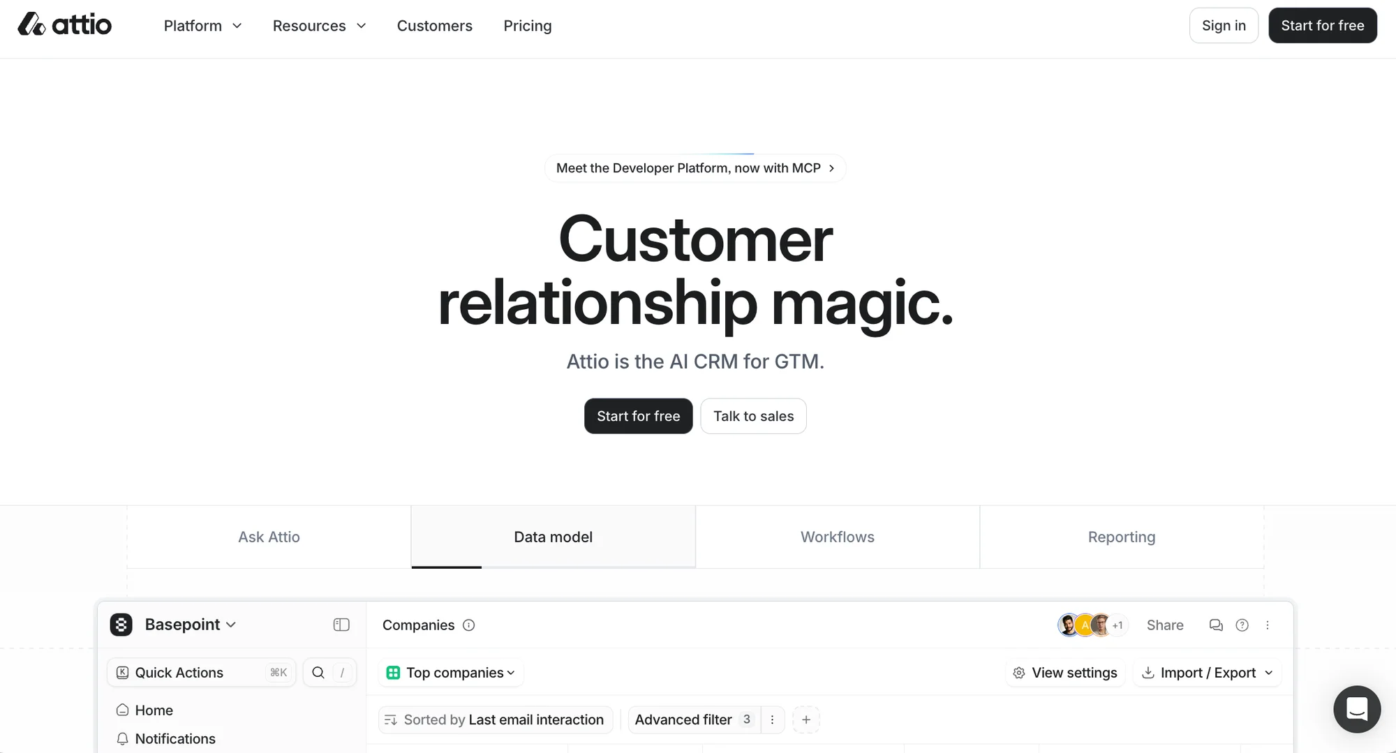 Outil CRM gratuit Attio