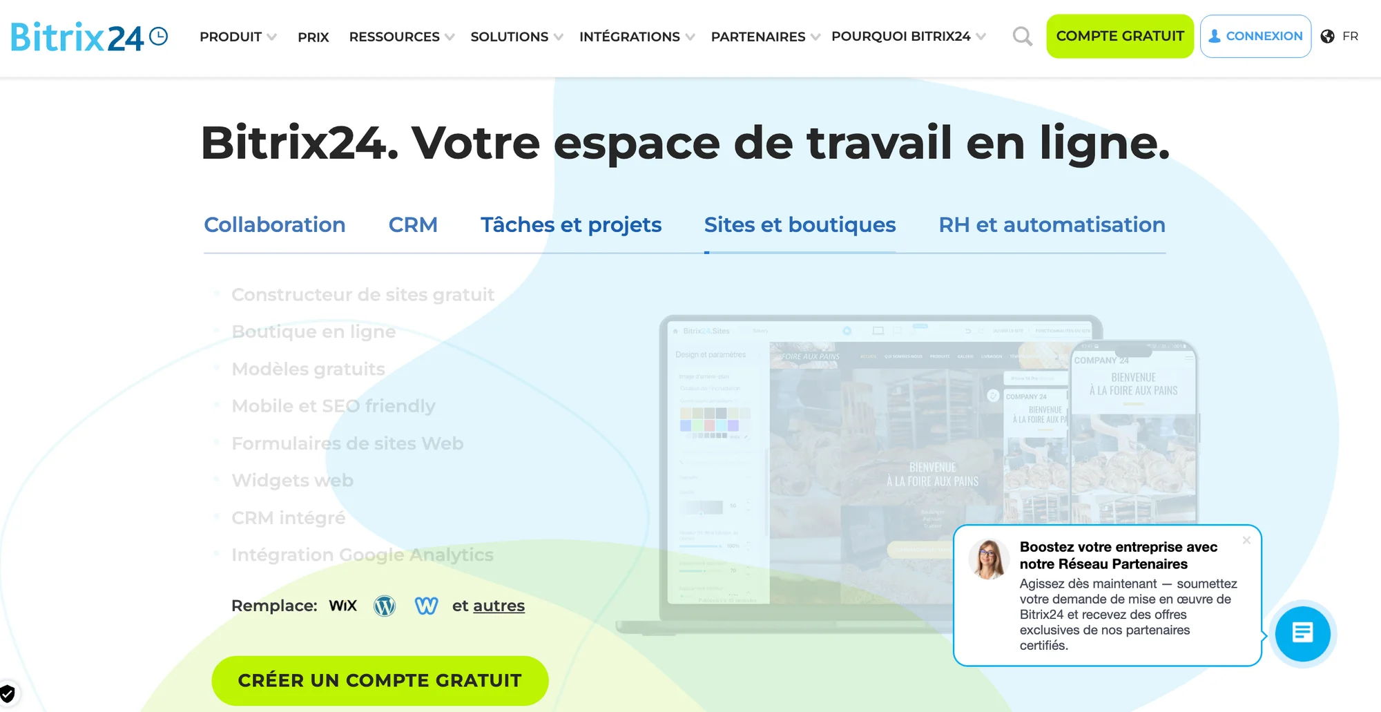 Outil CRM gratuit Bistrix24