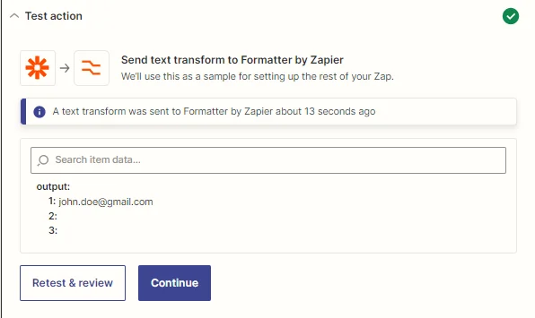 Zapier formatter text transform test
