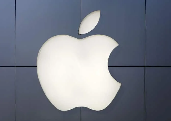 Logo Apple sur fond gris