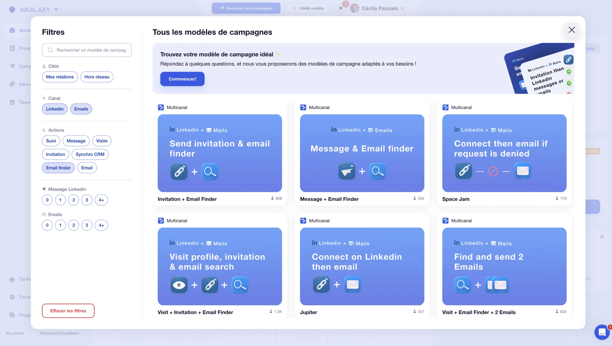 templates séquences waalaxy