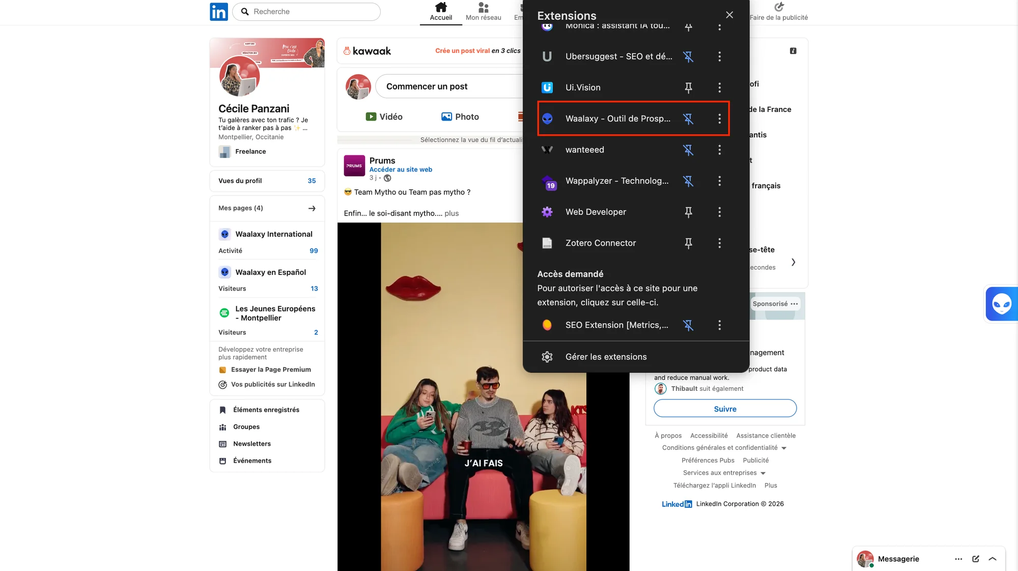 Waalaxy extension chrome