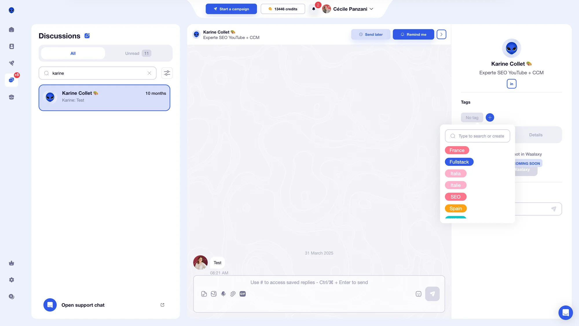 Waalaxy inbox