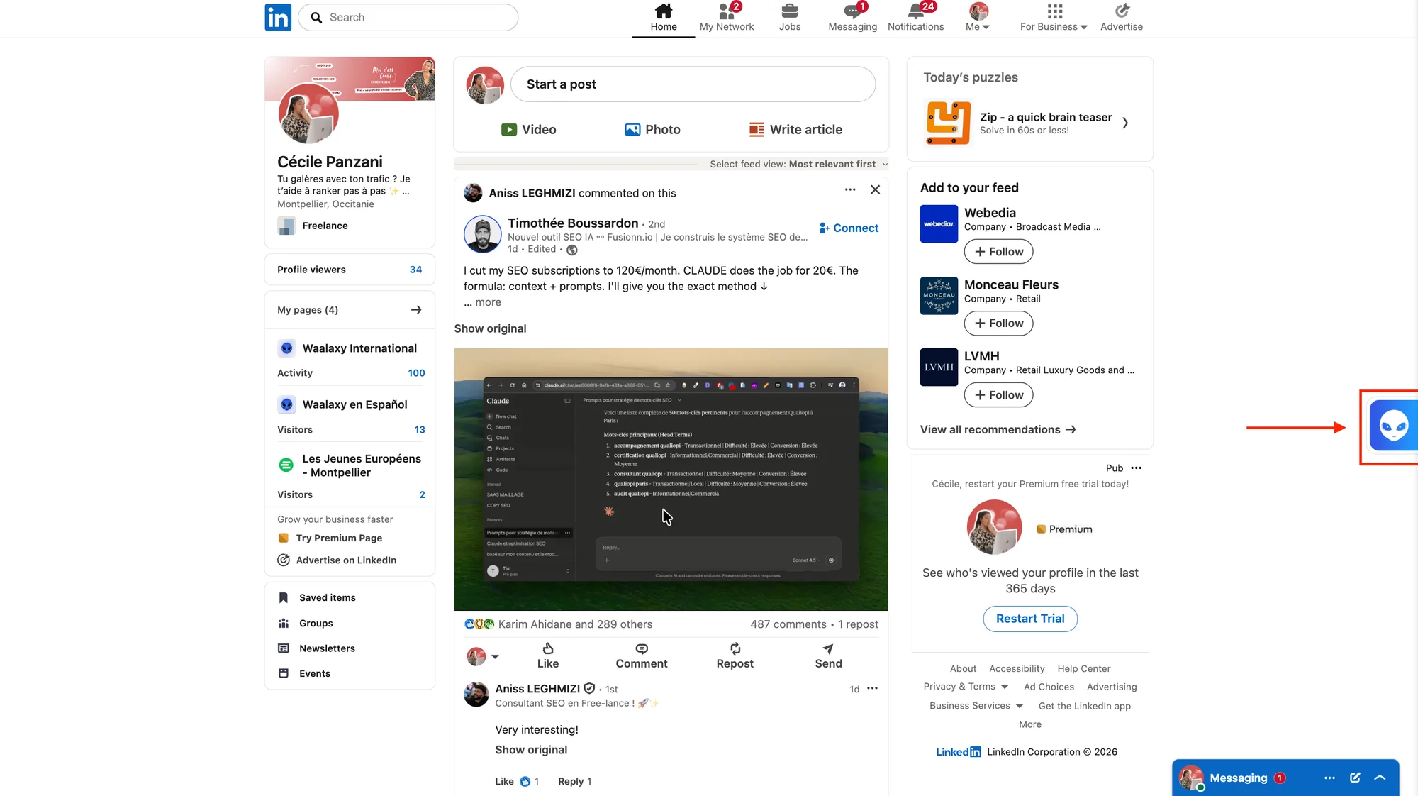how to find b2b leads on LinkedIn with waalaxy
