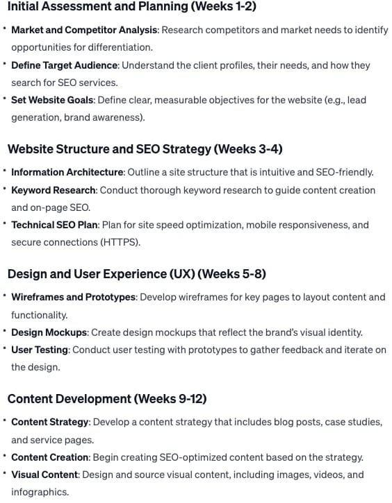 Feuille de route planification optimisation site SEO