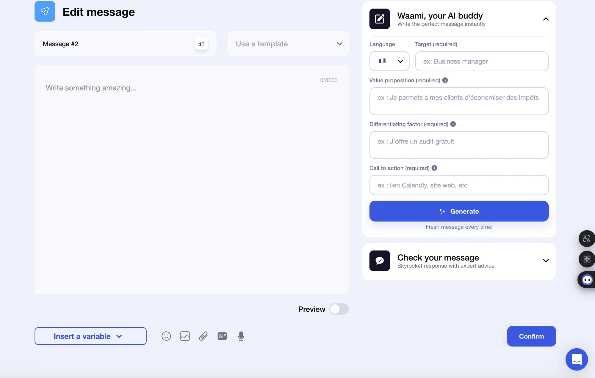 Geração de leads B2B - crie a sua mensagem no waalaxy