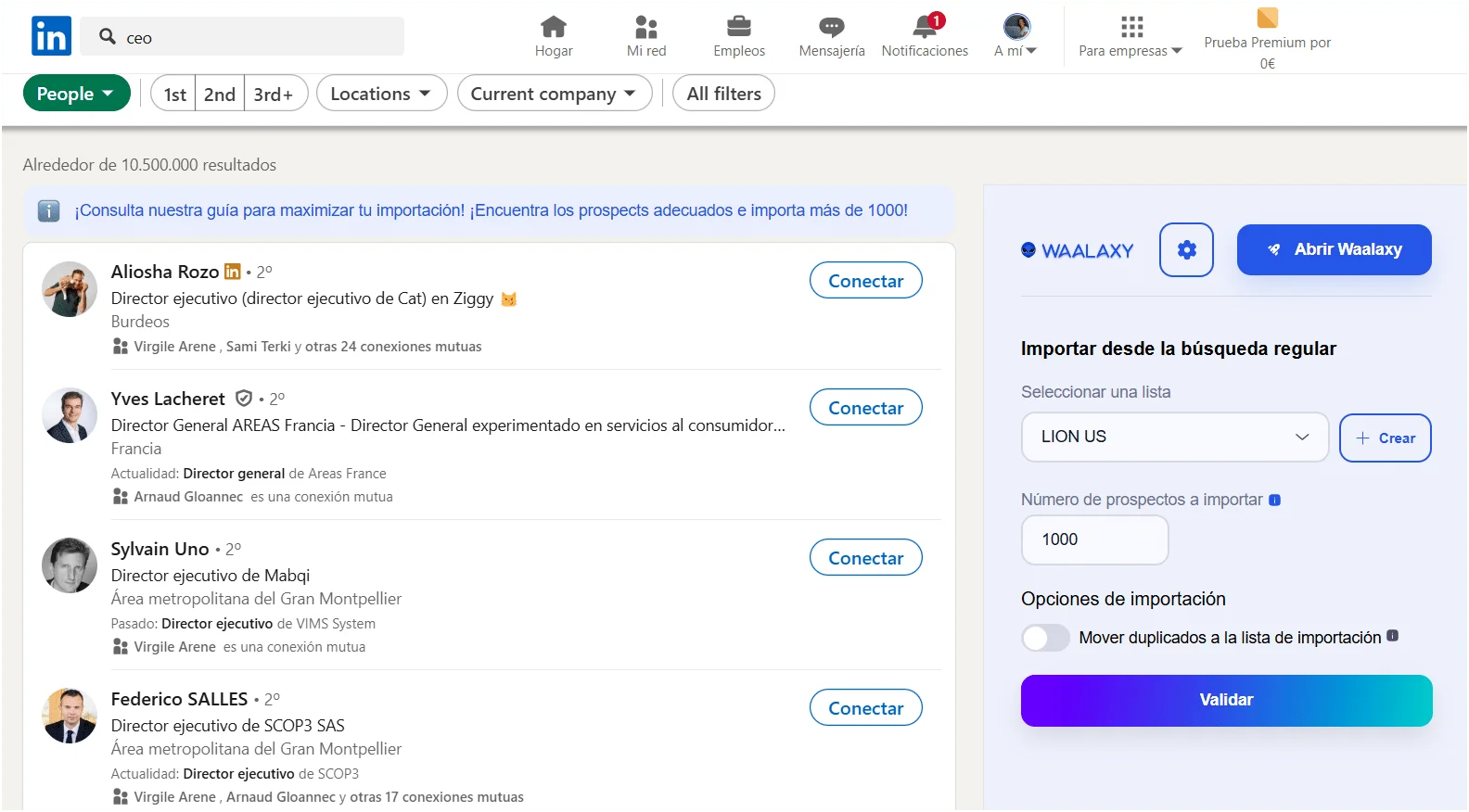 como captar clientes con Waalaxy