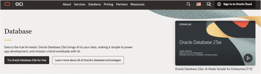Free database Oracle