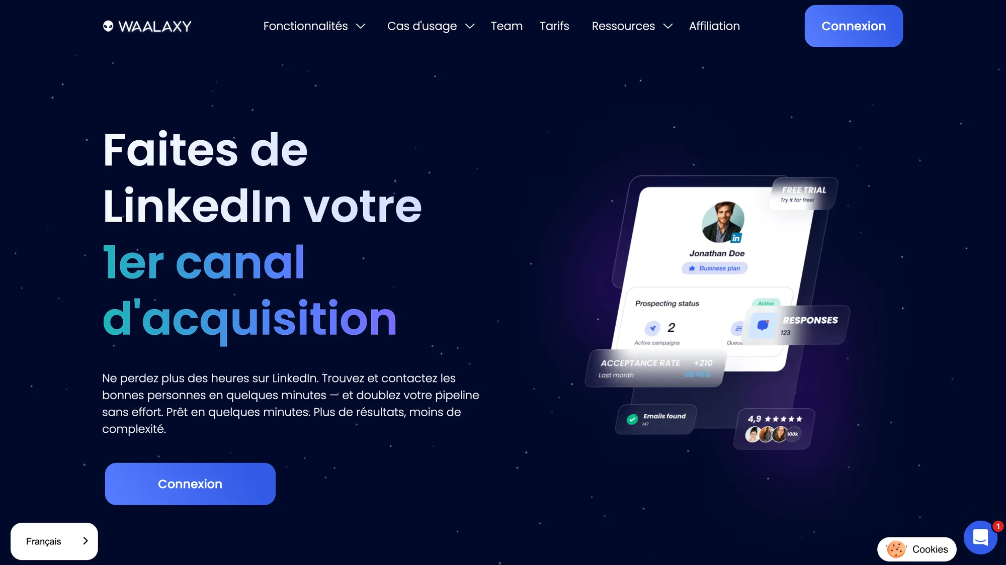 Landing page waalaxy l'outil pour votre lead generation