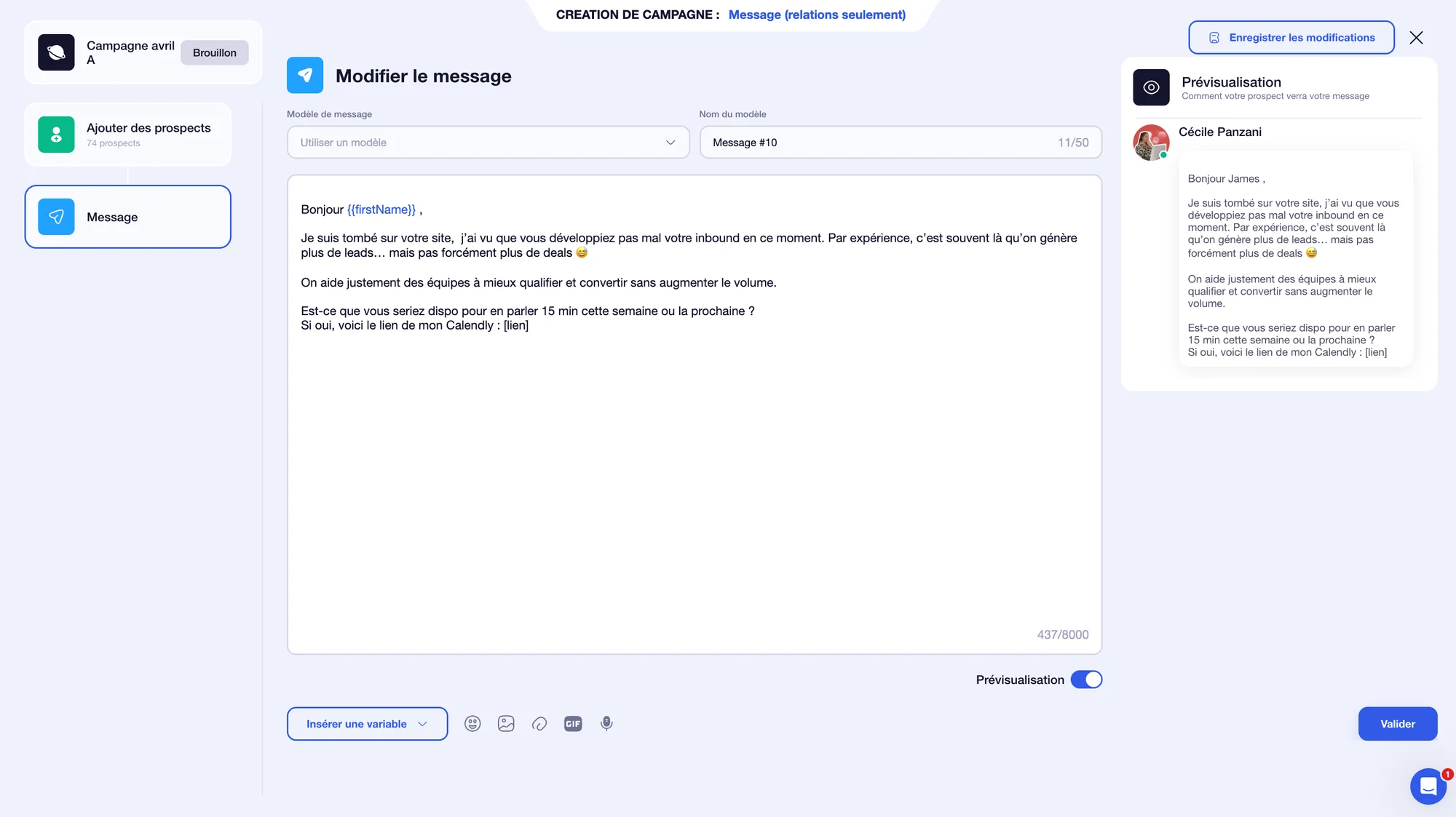 exemple message account based prospecting