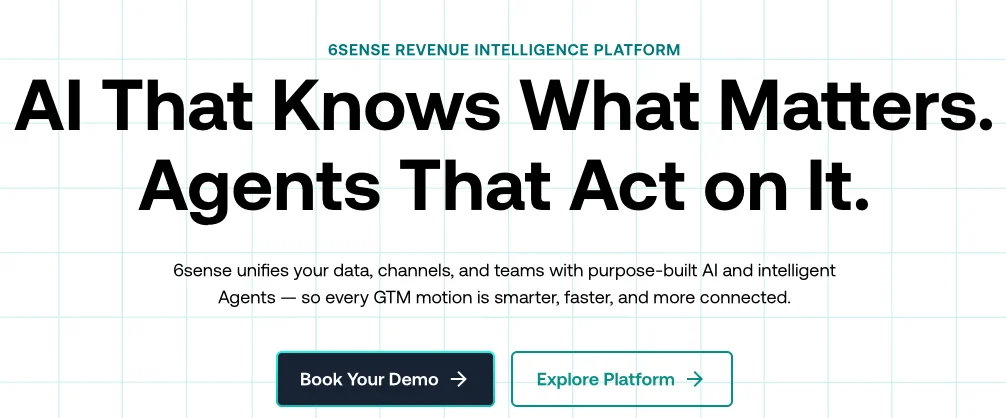 6sense reviews - landing page