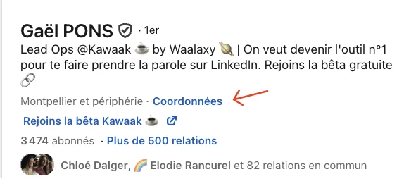 LinkedIn email directement sur profil LinkedIn d'un prospect