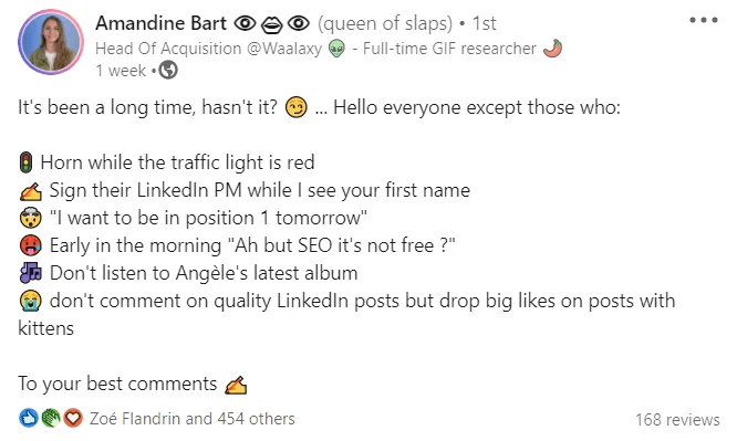 Guide comportement posts LinkedIn humoristiques