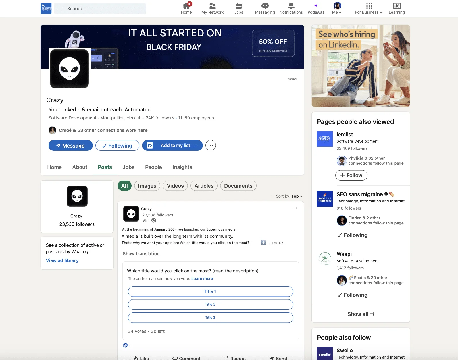 Strategia di contenuti su LinkedIn per promuovere la vostra pagina aziendale.