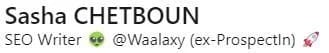 Profil Sasha Chetboun Waalaxy SEO writer