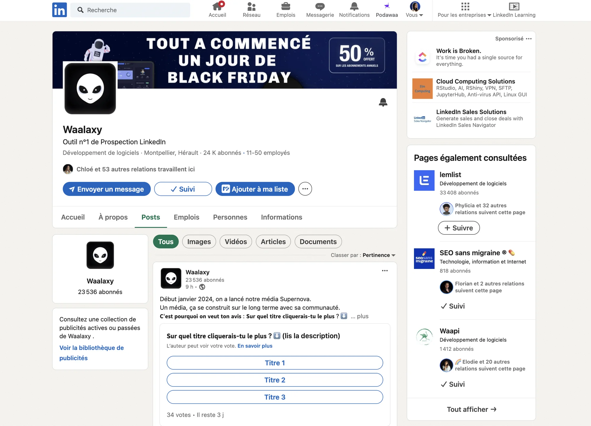 Stratégie de contenu LinkedIn pour promouvoir votre page entreprise.