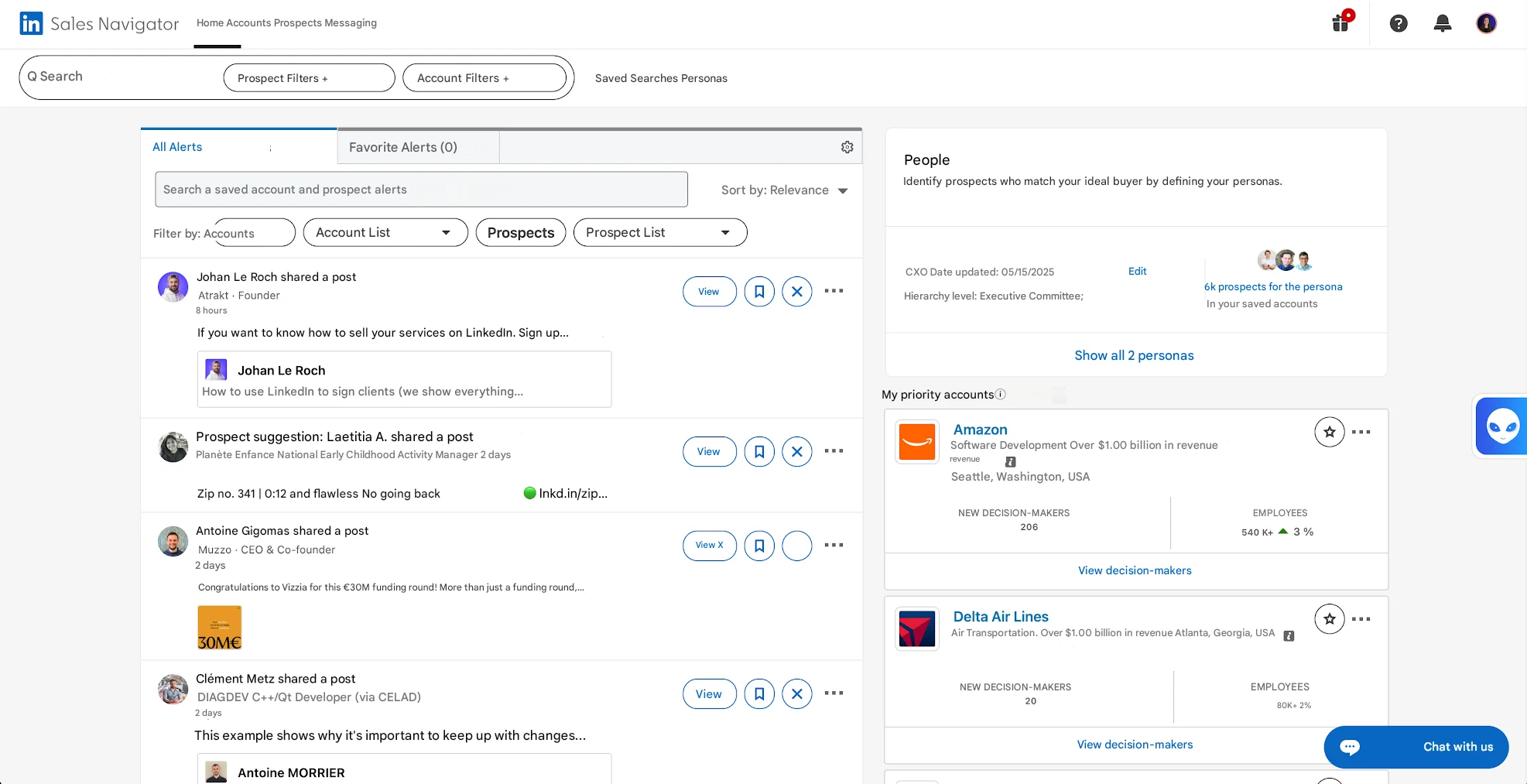 LinkedIn Sales Navigator: Personalized alerts.