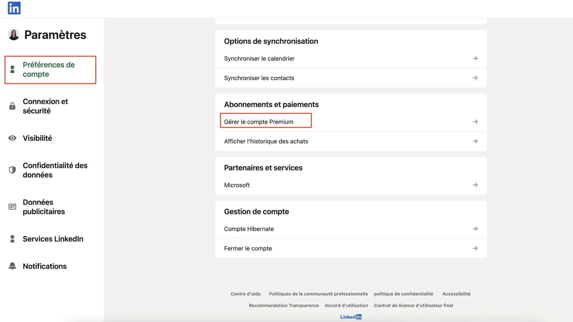 Se désabonner de Sales Navigator.